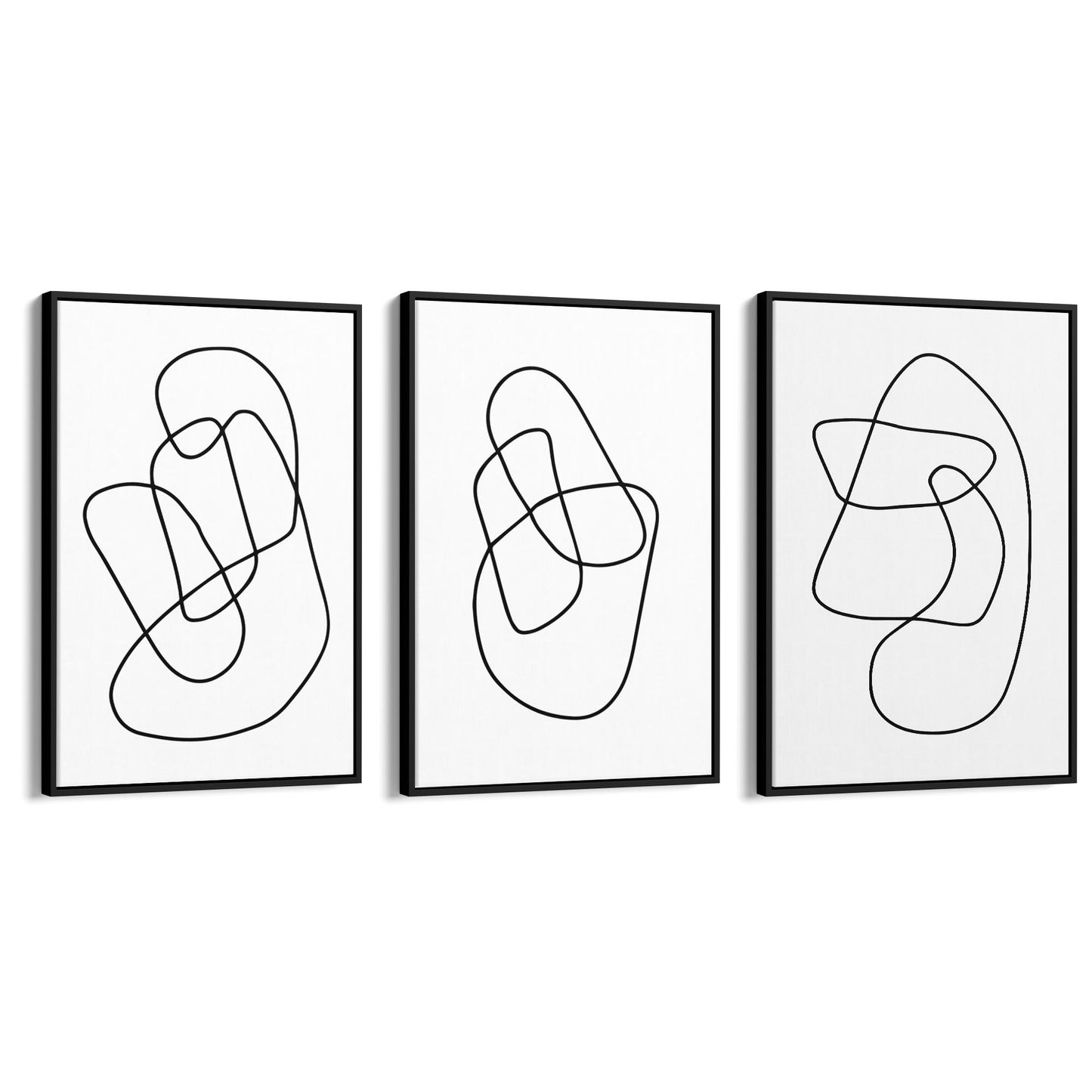 Set of Abstract Line Drawing Minimal Shape Wall Art #1 - The Affordable Art Company