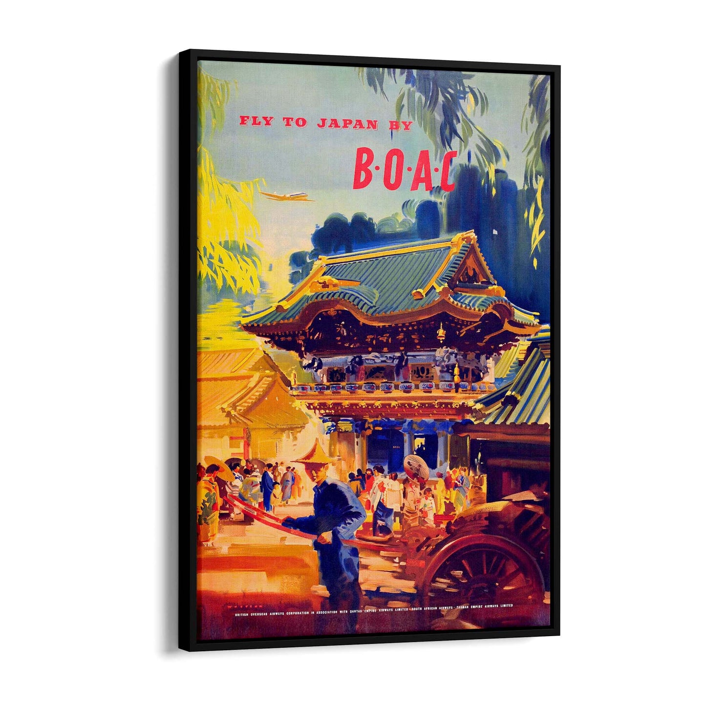 Fly to Japan Vintage Travel Japanese Wall Art - The Affordable Art Company