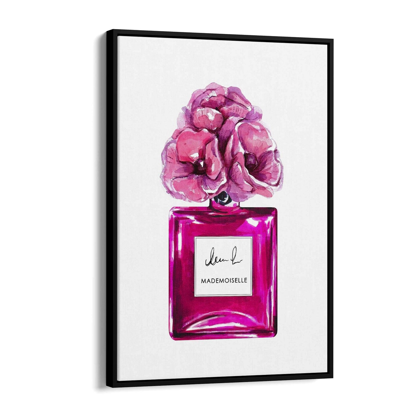 Pink Floral Perfume Bottle Fashion Flowers Wall Art #2 - The Affordable Art Company