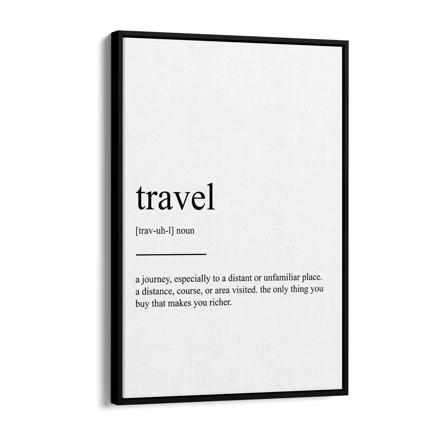 Travel Definition Inspirational Quote Wall Art - The Affordable Art Company