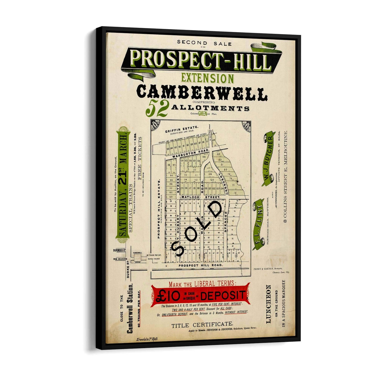 Camberwell Melbourne Vintage Real Estate Ad Art #2 - The Affordable Art Company