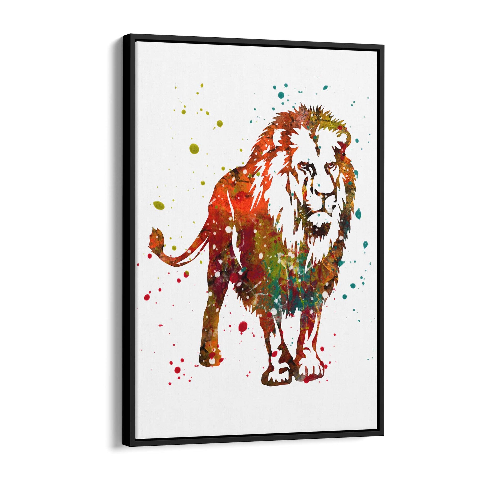 Lion Painting Safari Animal Minimal Wall Art - The Affordable Art Company