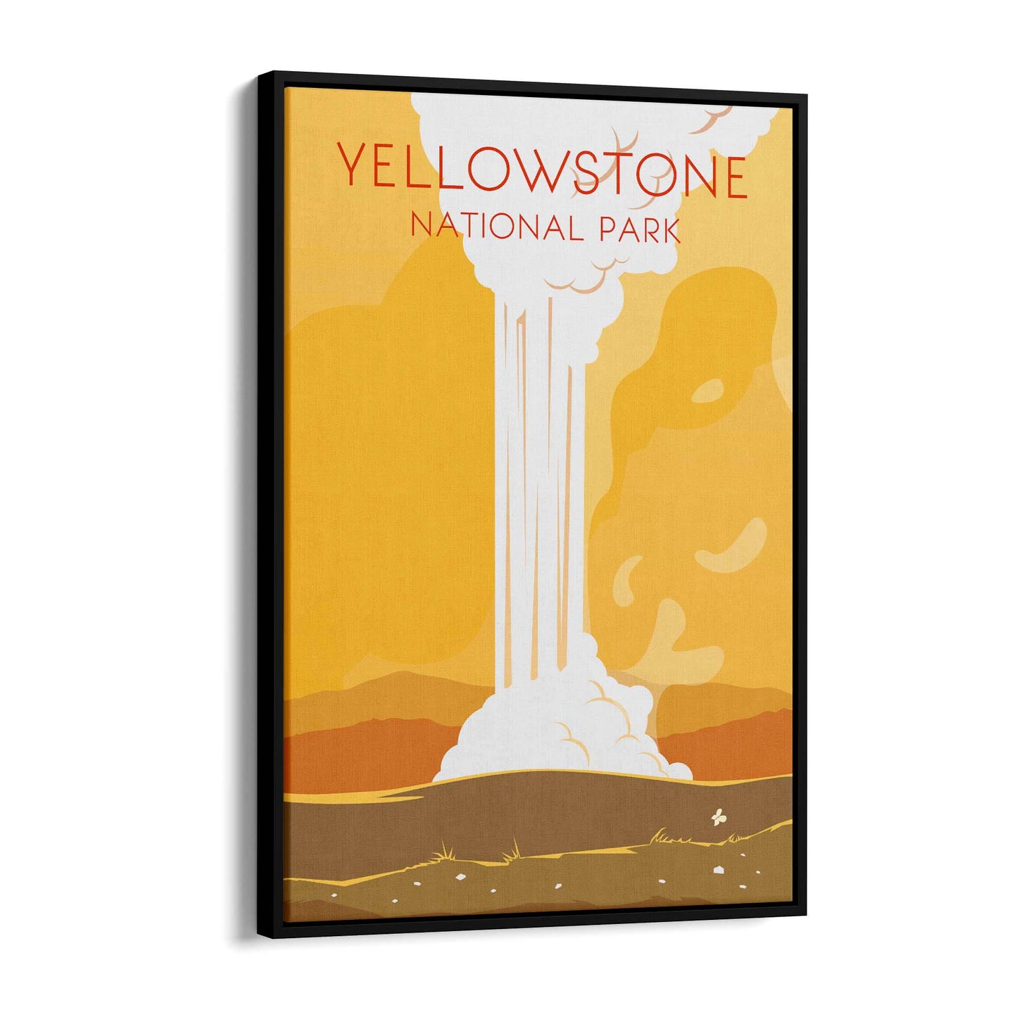 Retro Yellowstone USA Vintage Travel Wall Art - The Affordable Art Company