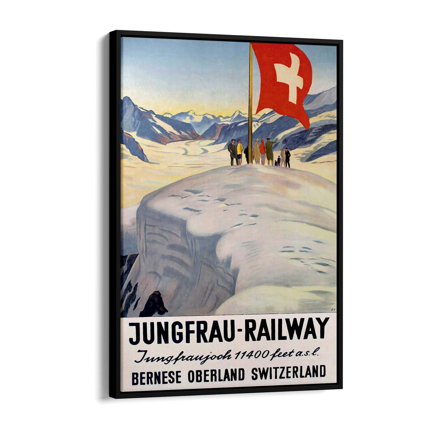 Jungfrau Railway Switzerland Vintage Travel Advert Wall Art - The Affordable Art Company