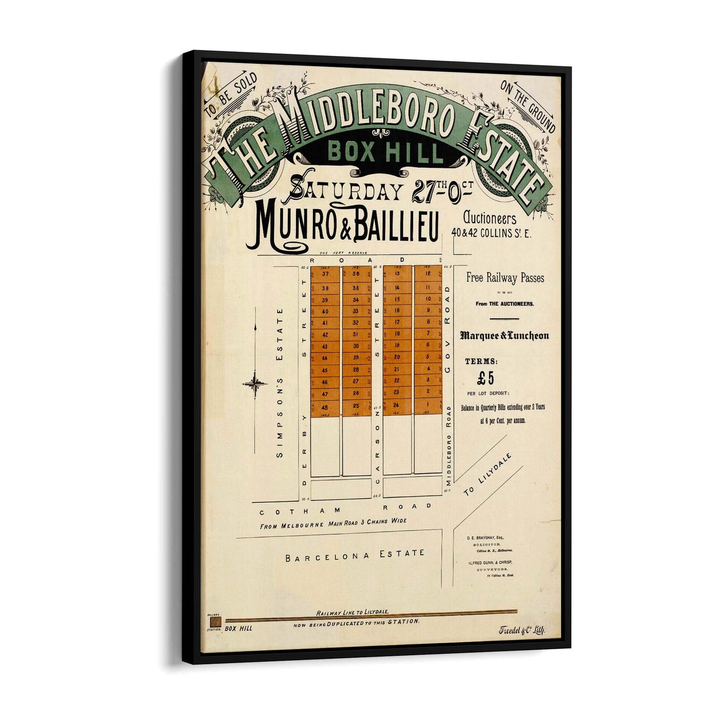 Box Hill Melbourne Vintage Real Estate Advert Art - The Affordable Art Company