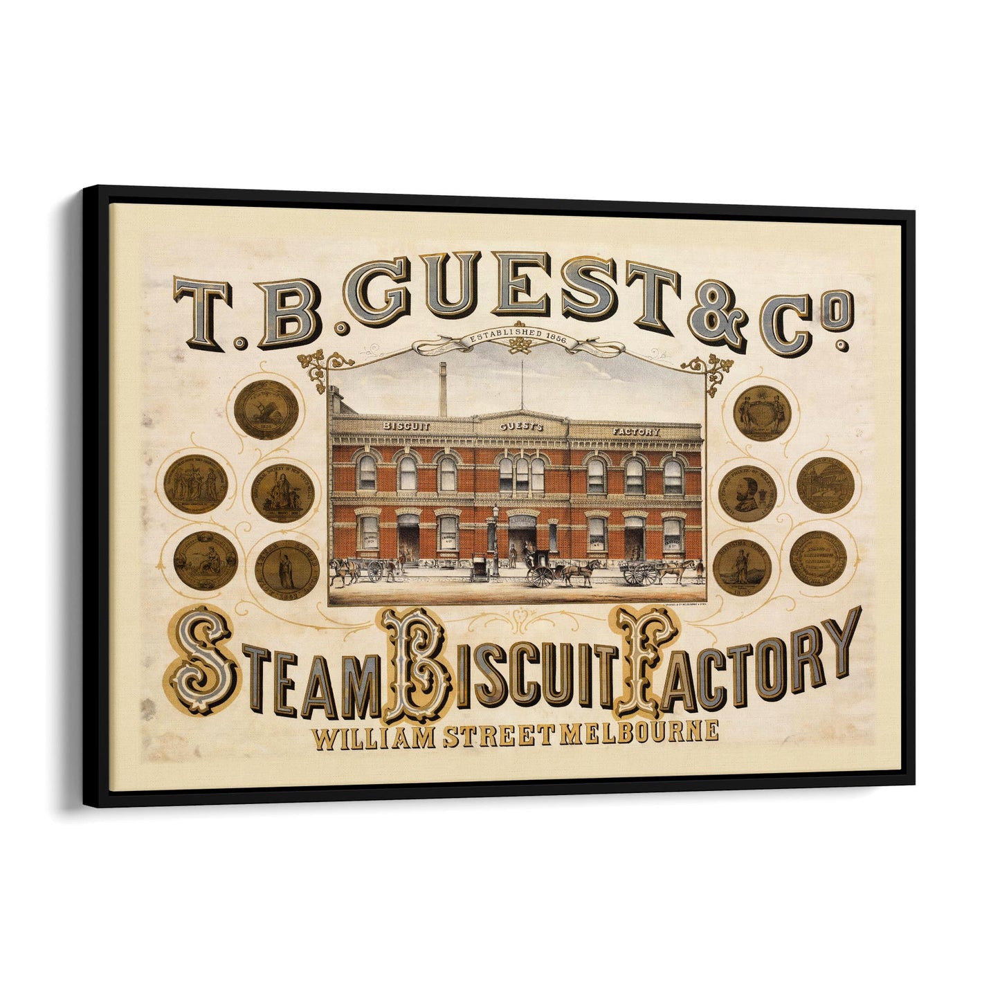 Steam Biscuit Factory Melbourne Vintage Wall Art #1 - The Affordable Art Company