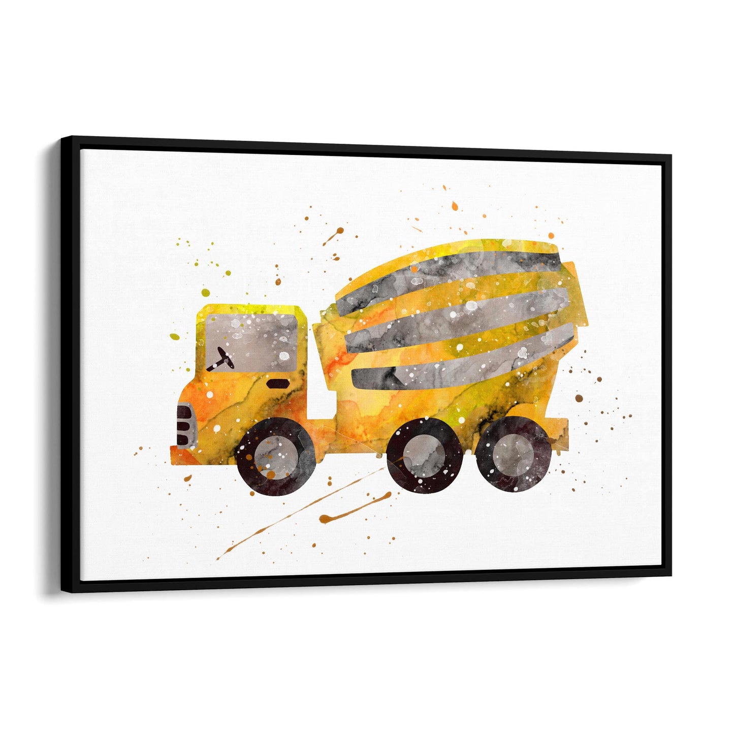 Yellow Mixer Truck Boys Bedroom Nursery Wall Art - The Affordable Art Company