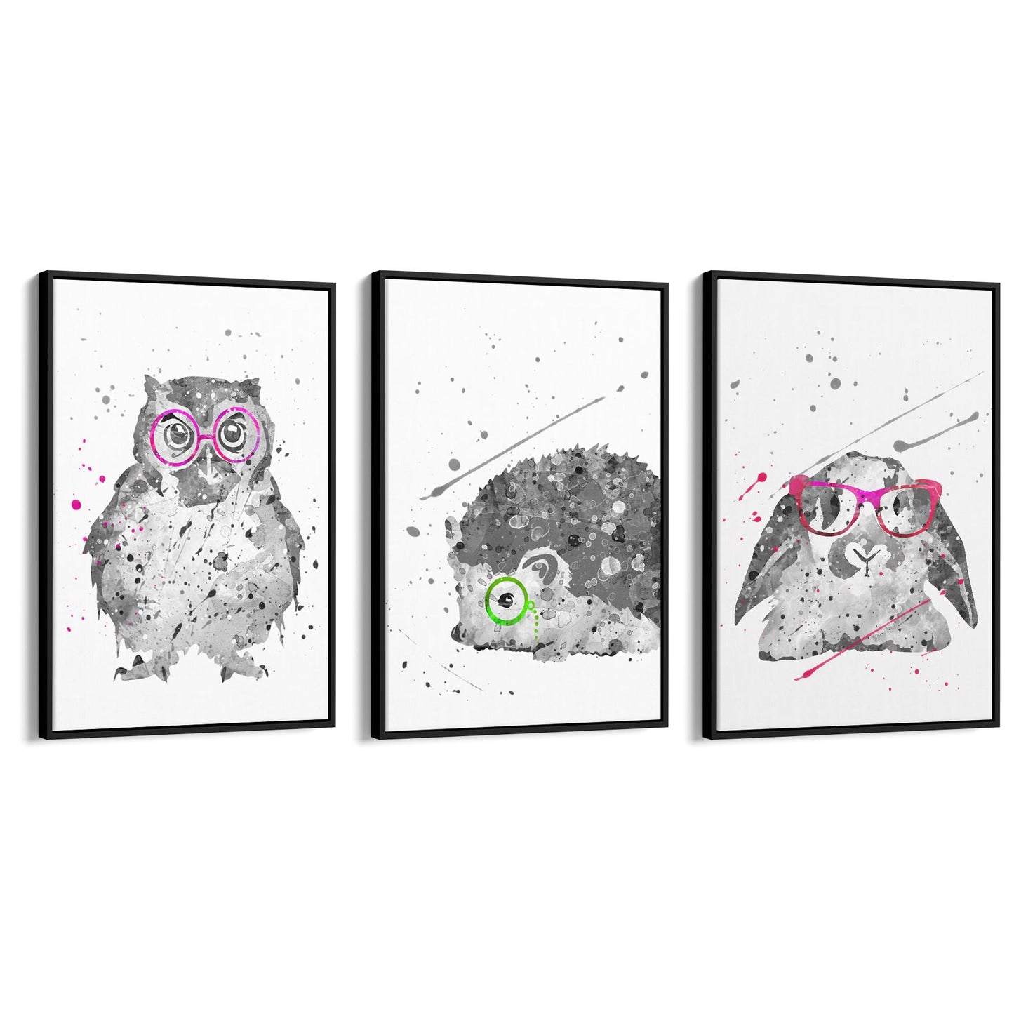 Set of Cute Animals Nursery Baby Wall Art - The Affordable Art Company