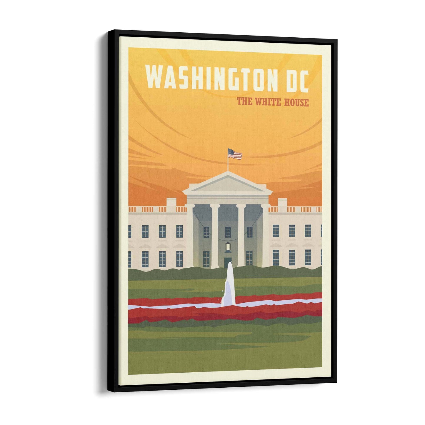 Retro Washington DC USA Vintage Travel Wall Art - The Affordable Art Company