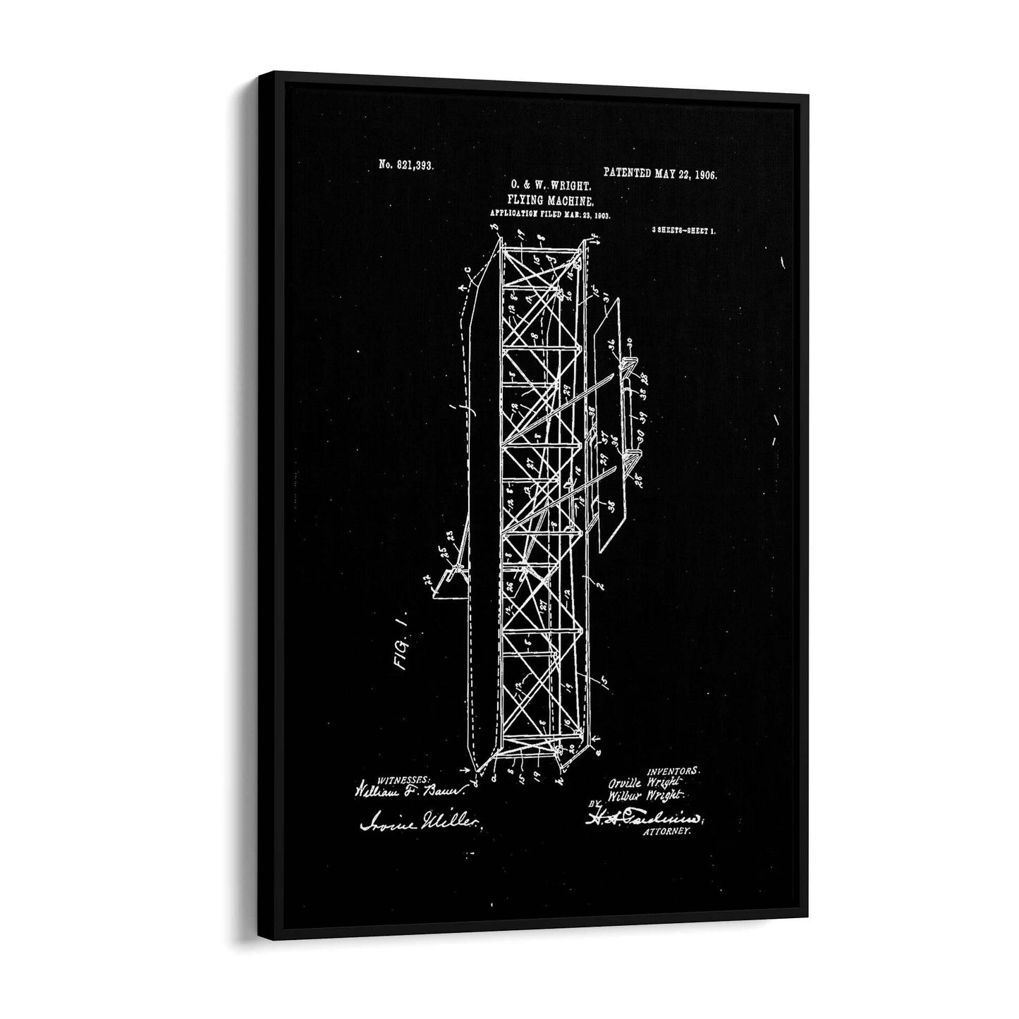 Airplane Patent Vintage Minimal Man Cave Wall Art #8 - The Affordable Art Company