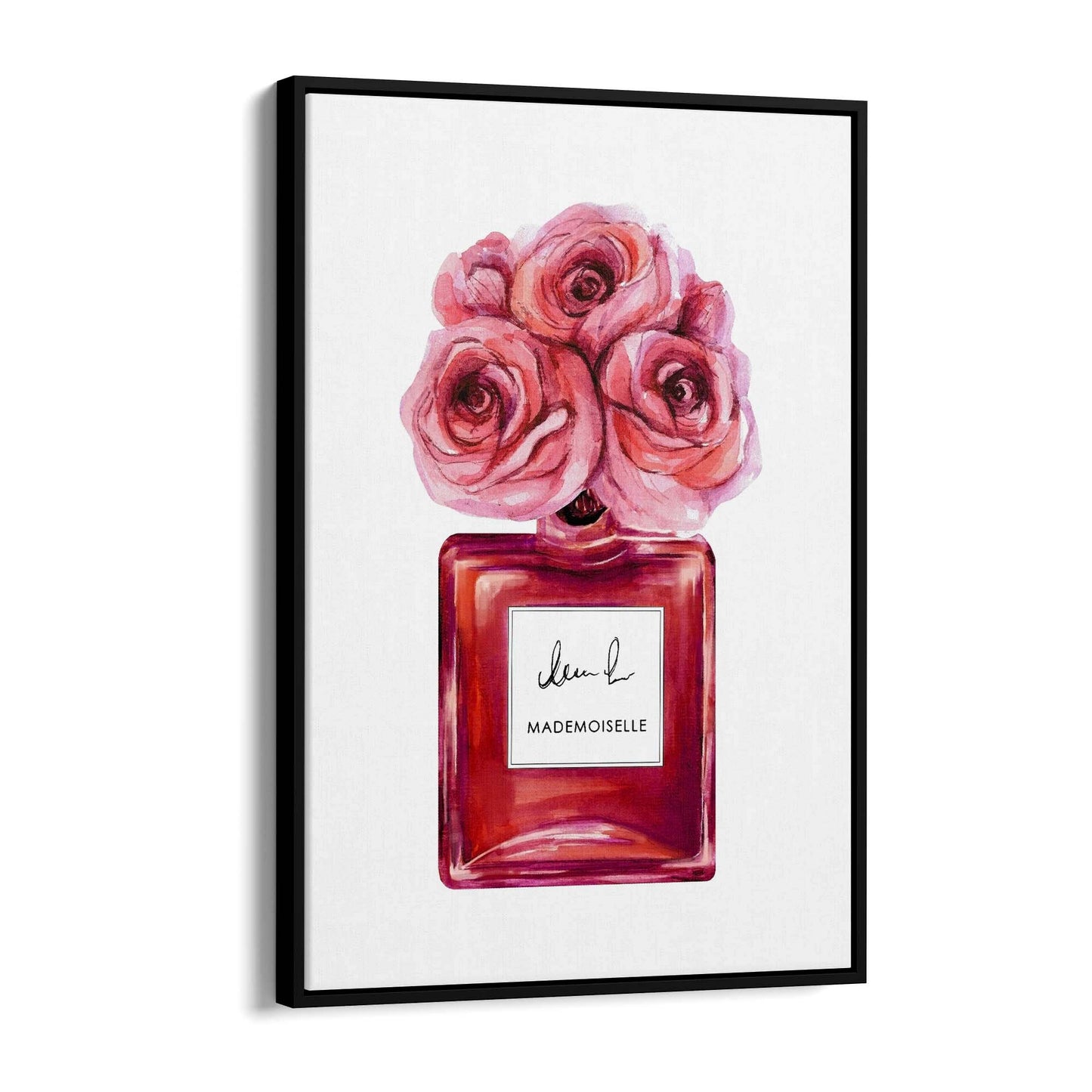 Pink Floral Perfume Bottle Fashion Flowers Wall Art #3 - The Affordable Art Company