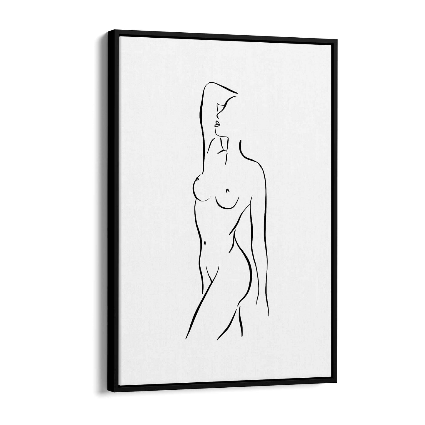 Posed Nude Female Body Minimal Drawing Wall Art #2 - The Affordable Art Company