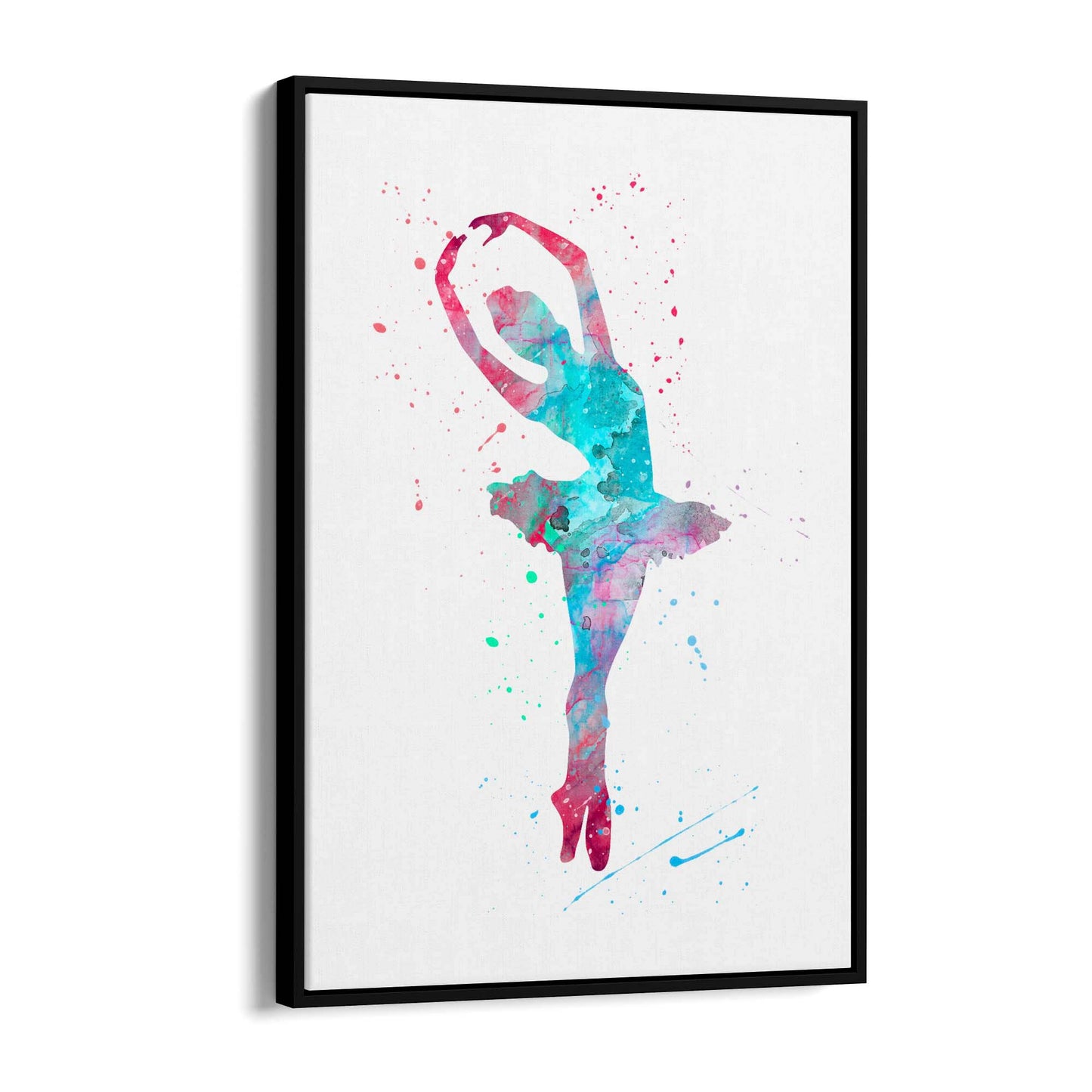 Blue & Pink Ballerina Girls Bedroom Ballet Wall Art - The Affordable Art Company