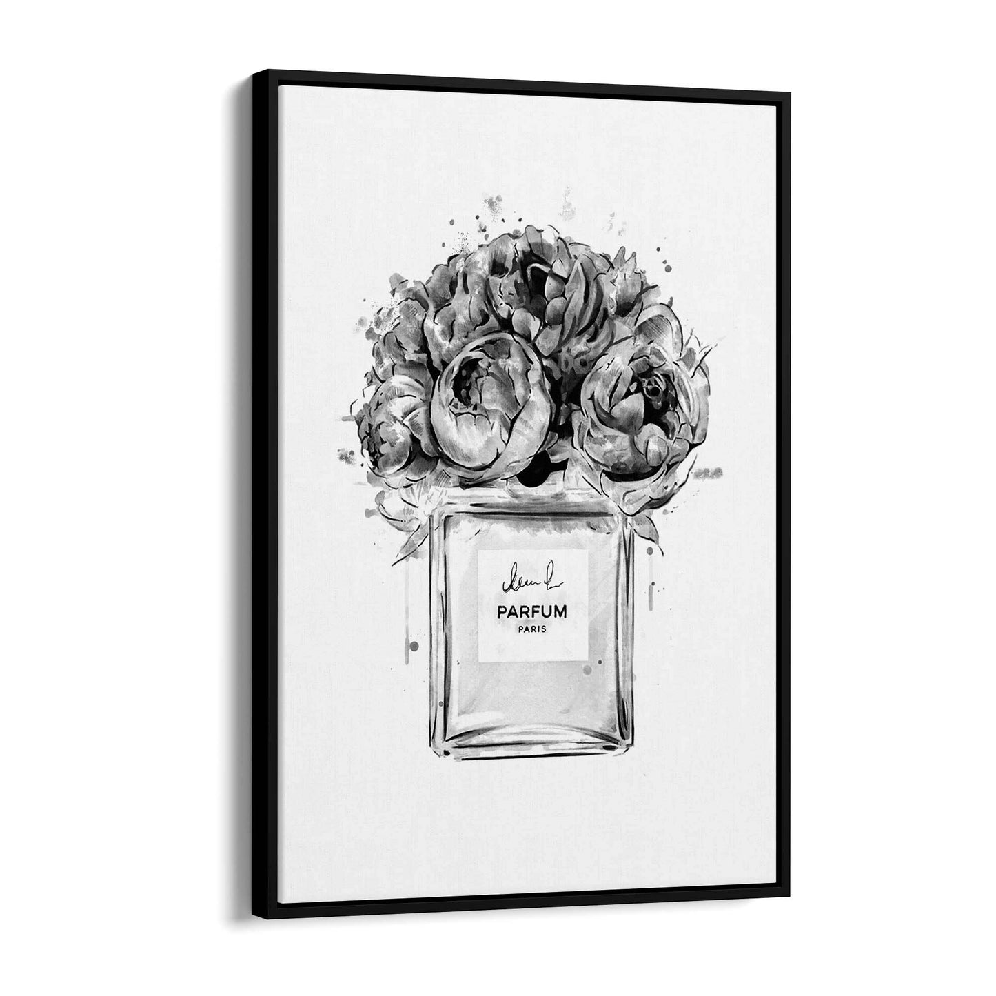 Black and White Perfume Bottle Fashion Wall Art - The Affordable Art Company