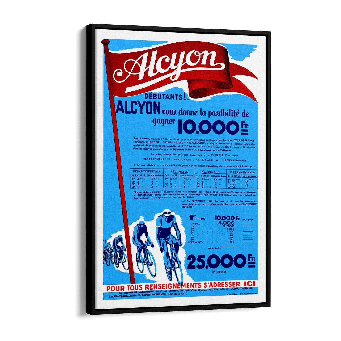 Alcyon Cycling Vintage Advert Wall Art - The Affordable Art Company