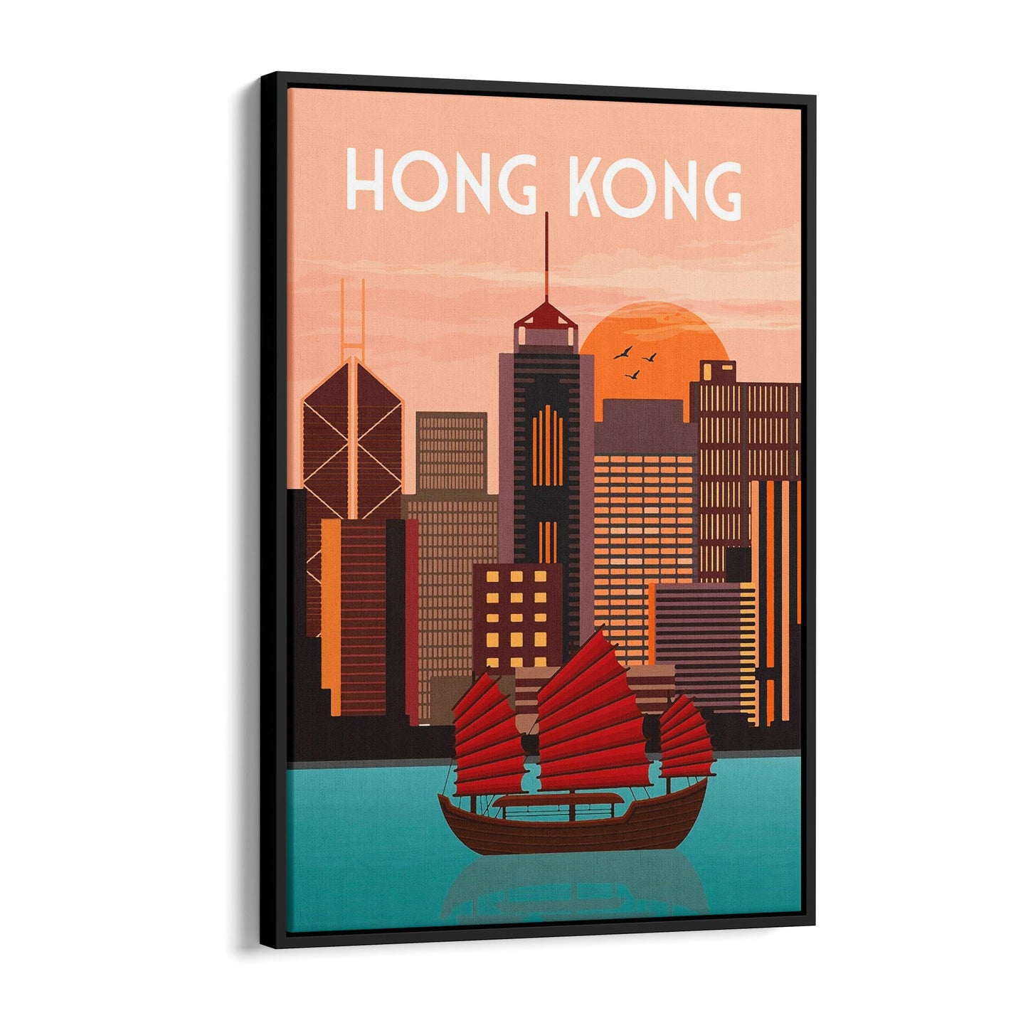 Retro Hong Kong Travel Advert Wall Art - Portsby