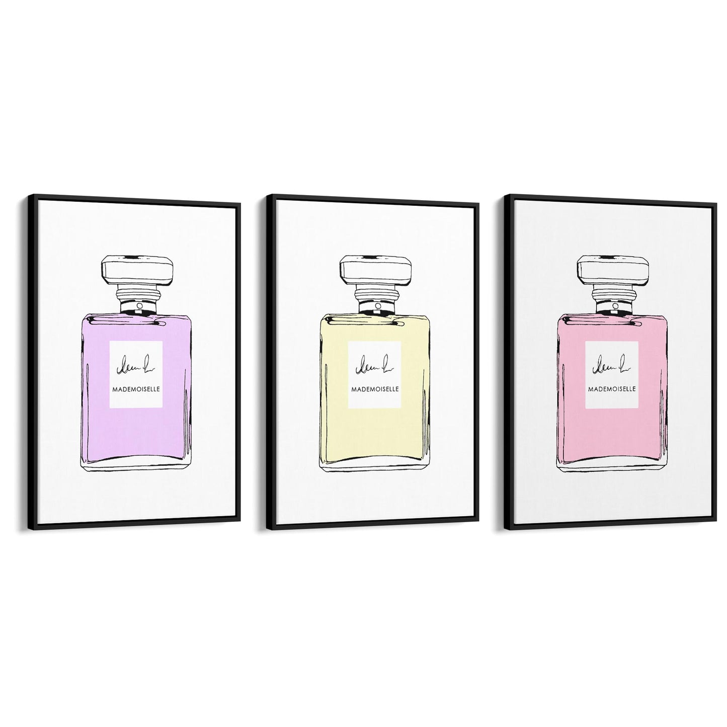 Set of Perfume Bottle Fashion Bedroom Wall Art #5 - The Affordable Art Company