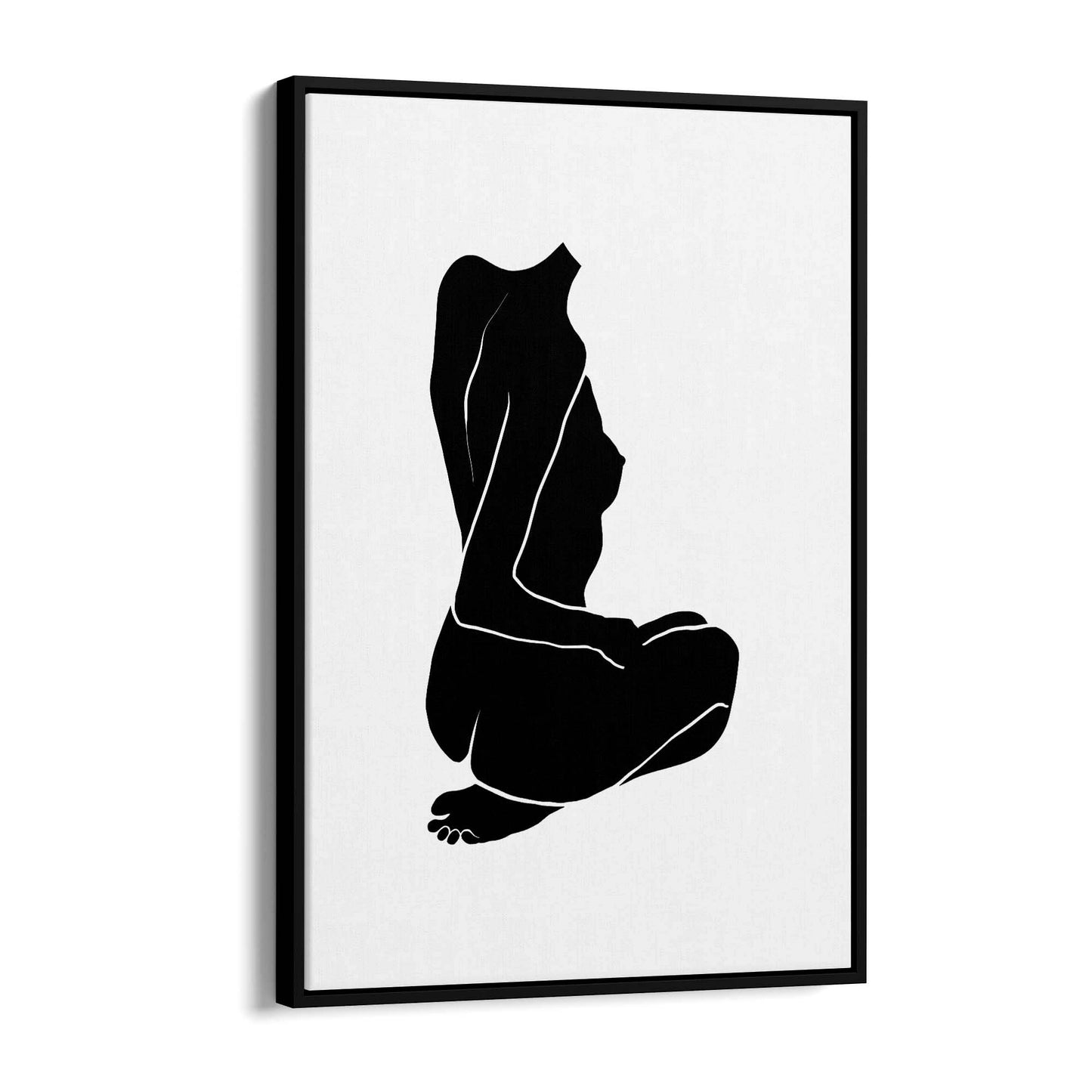 Abstract Black Minimal Female Nude Wall Art - The Affordable Art Company