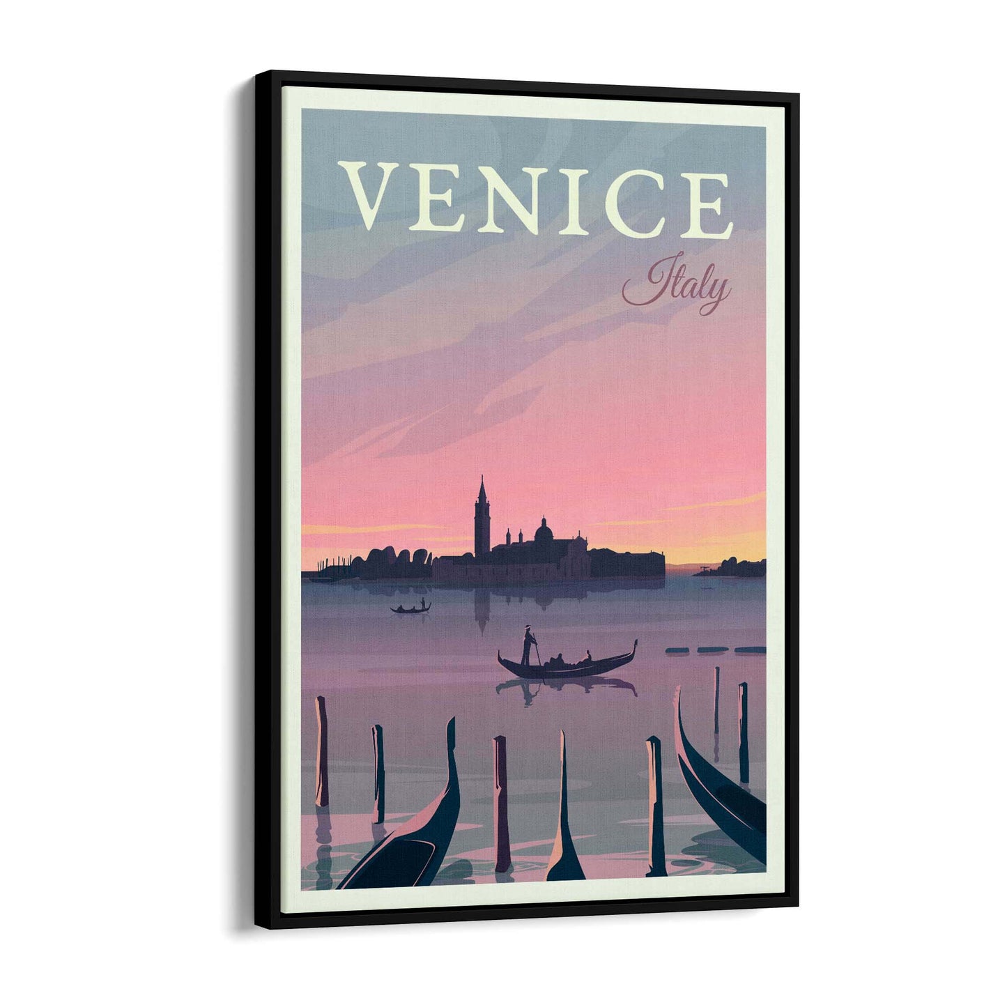 Retro Venice Italy Vintage Travel European Wall Art - The Affordable Art Company