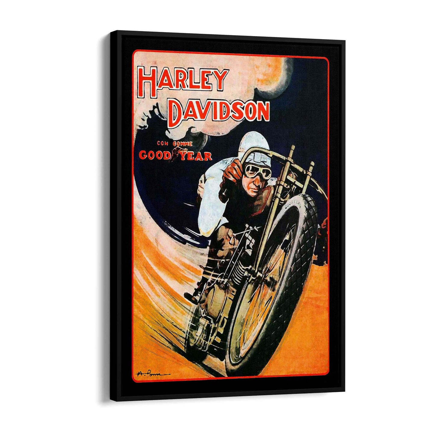 Vintage Motorcycle Advert Man Cave Wall Art - The Affordable Art Company