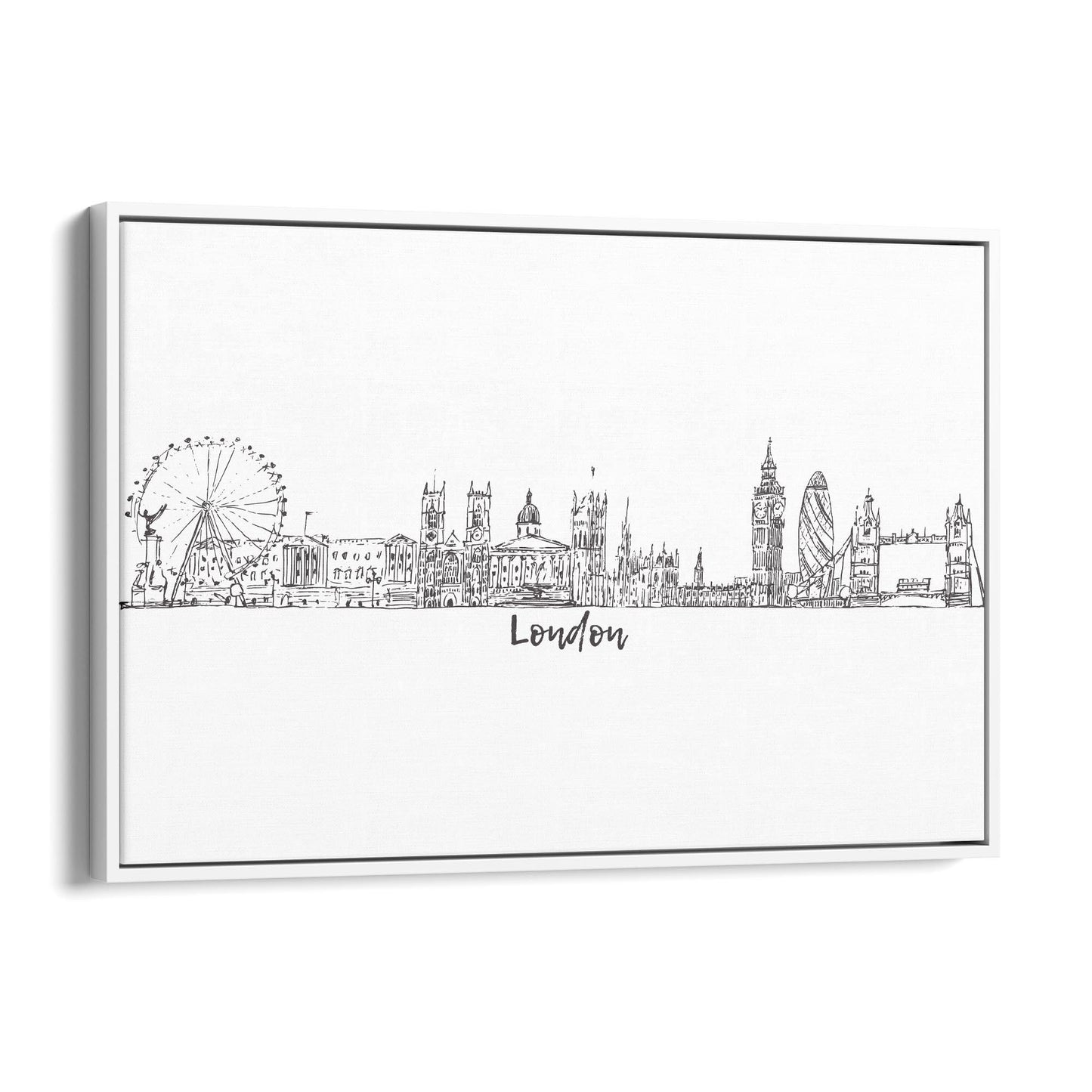 London Drawing Cityscape Travel Minimal Wall Art - The Affordable Art Company