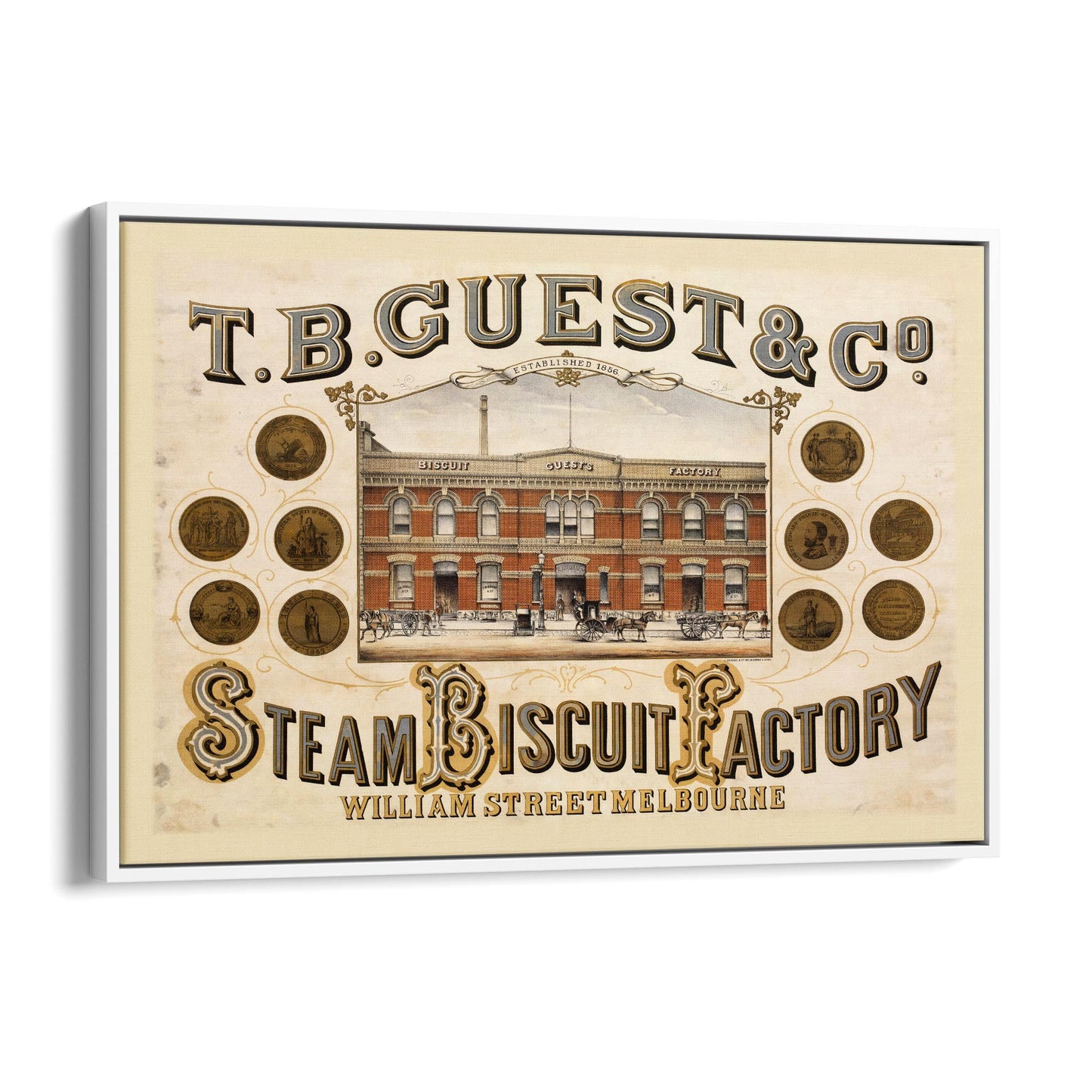 Steam Biscuit Factory Melbourne Vintage Wall Art #1 - The Affordable Art Company