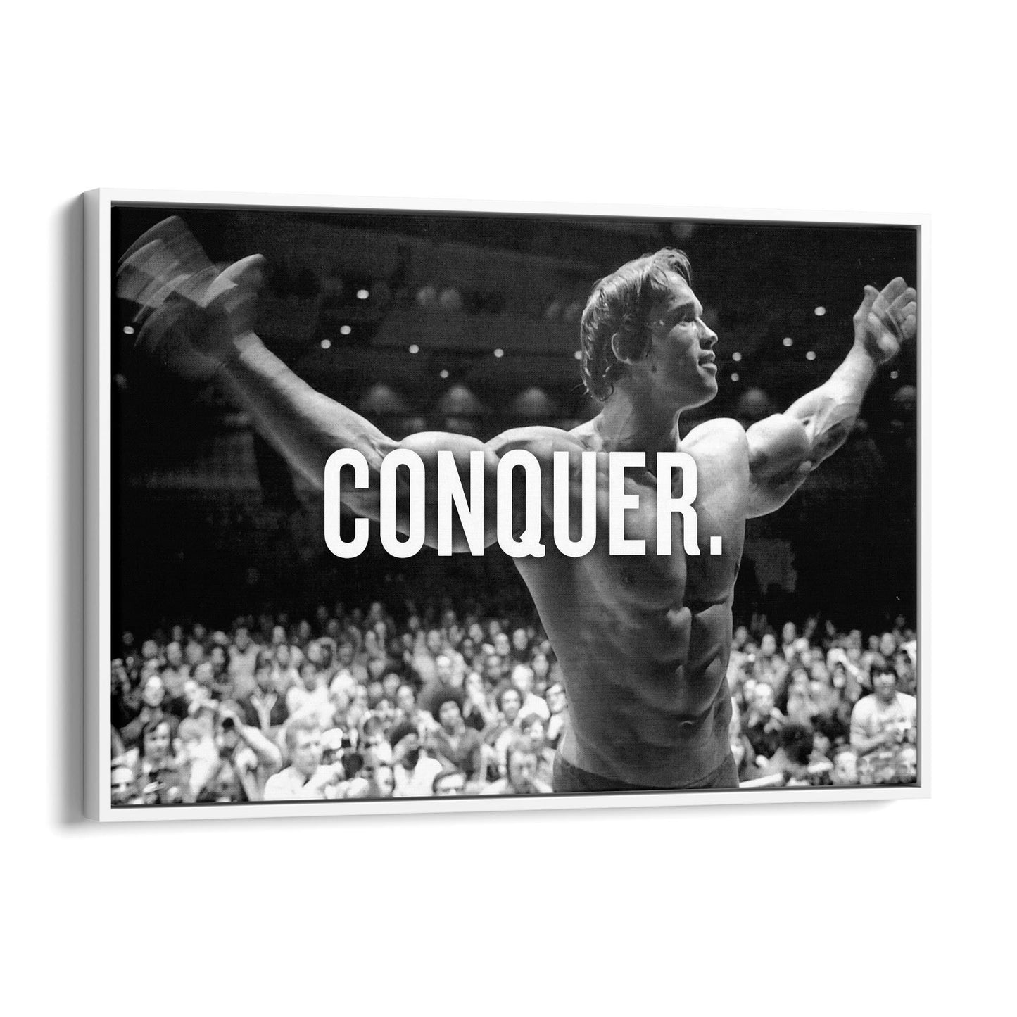 Arnold "Conquer" Fitness Gym Motivational Wall Art - The Affordable Art Company