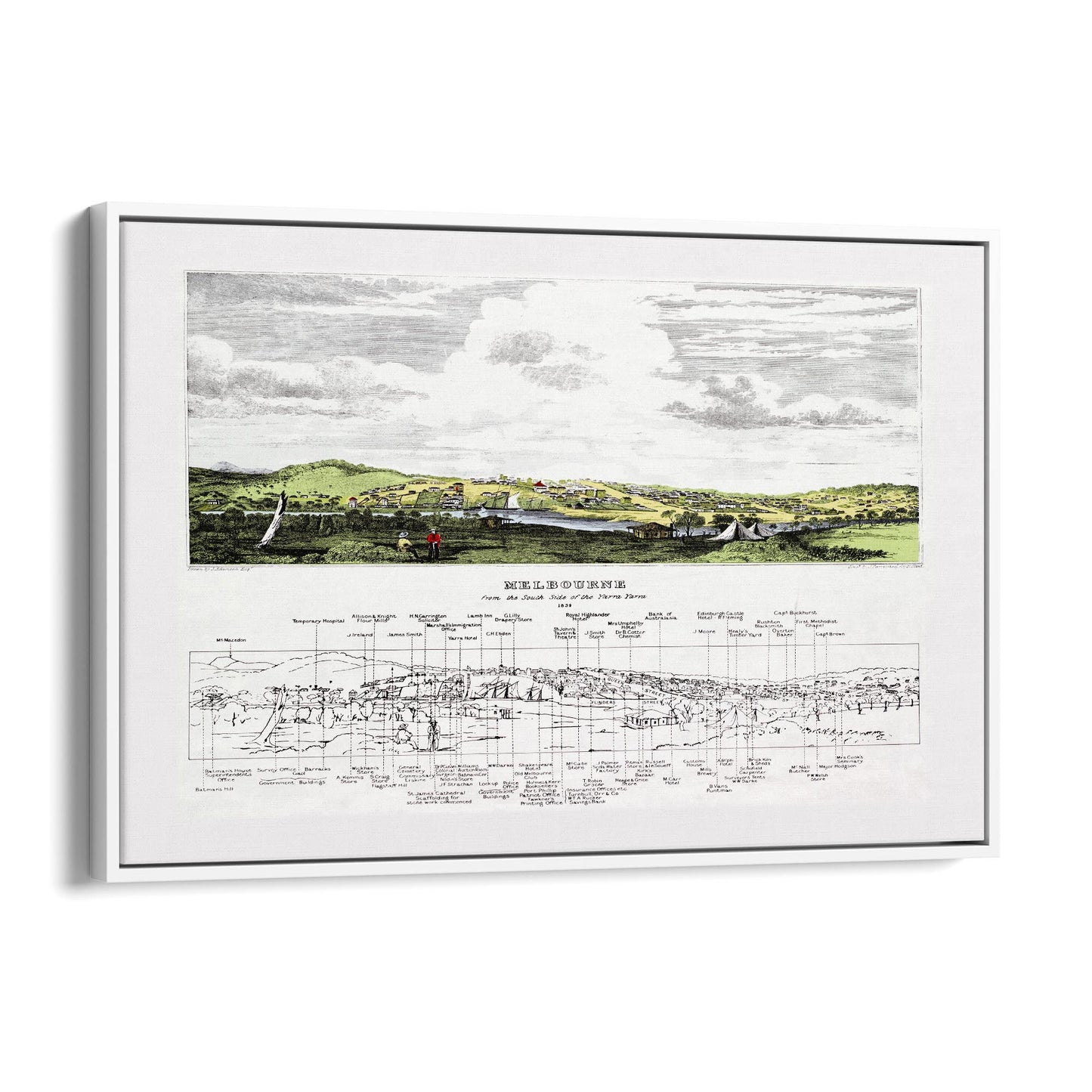 Vintage Melbourne Cityscape Australia Wall Art - The Affordable Art Company