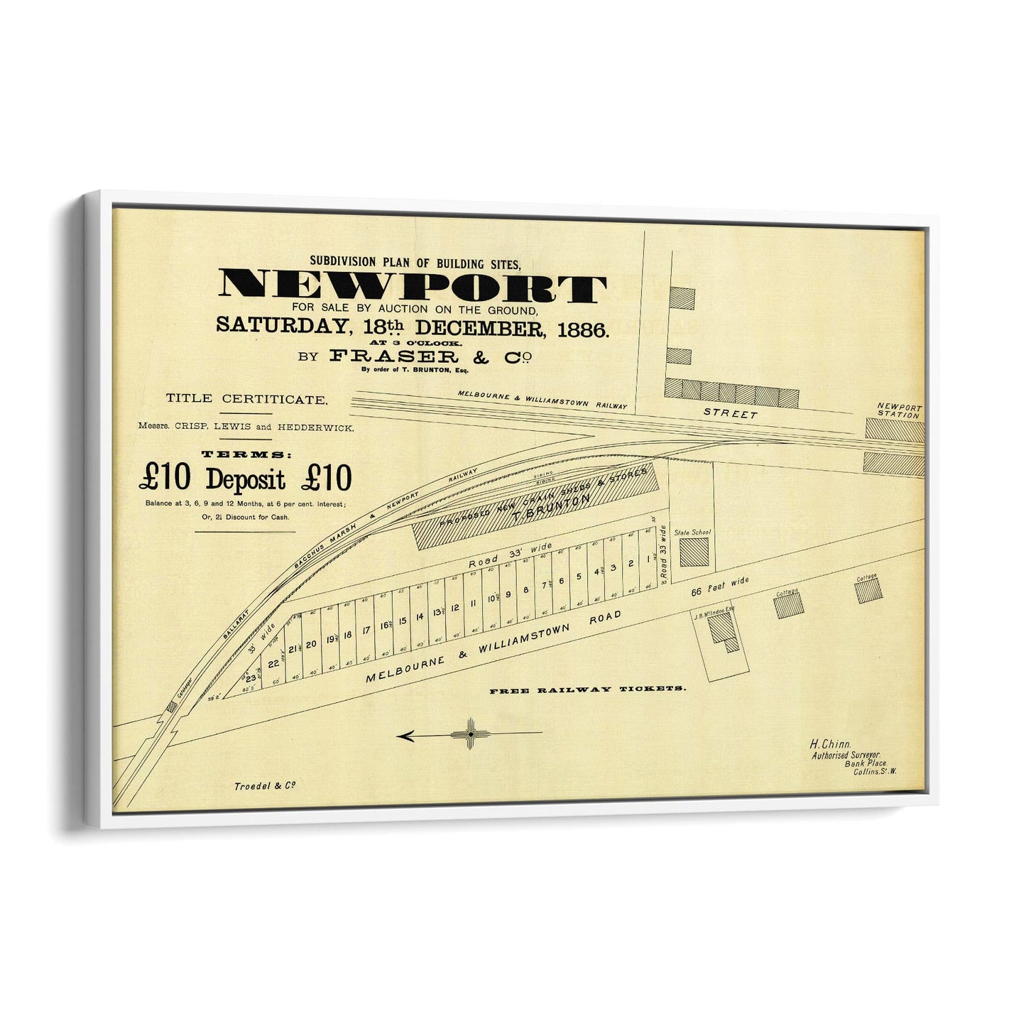 Newport, Melbourne Vintage Real Estate Advert Art - The Affordable Art Company