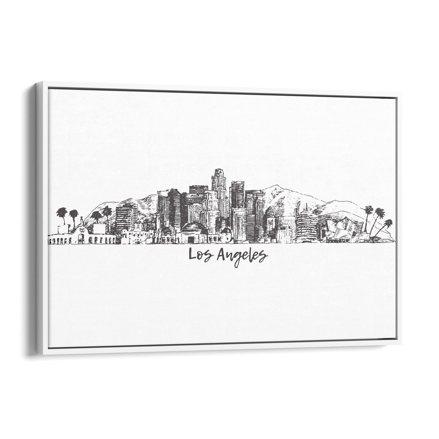 Los Angeles California Cityscape Drawing Wall Art #1 - The Affordable Art Company