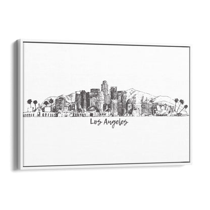 Los Angeles California Cityscape Drawing Wall Art #1 - The Affordable Art Company
