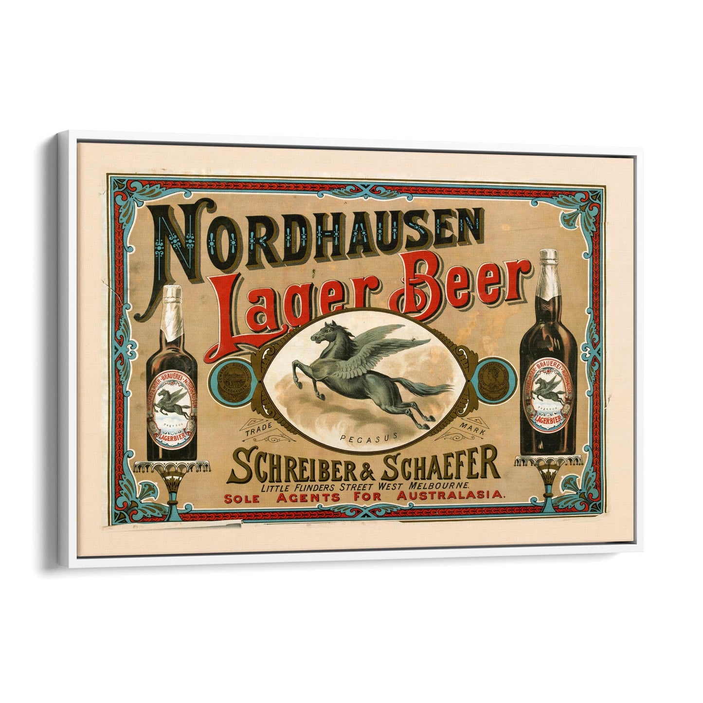 Nordhausen Lager Beer Melbourne Vintage Wall Art - The Affordable Art Company