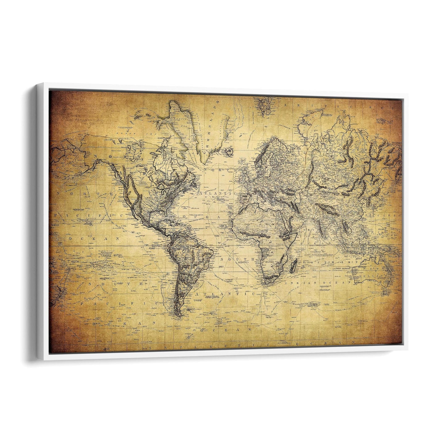 Vintage World Map Old Wall Art #2 - The Affordable Art Company