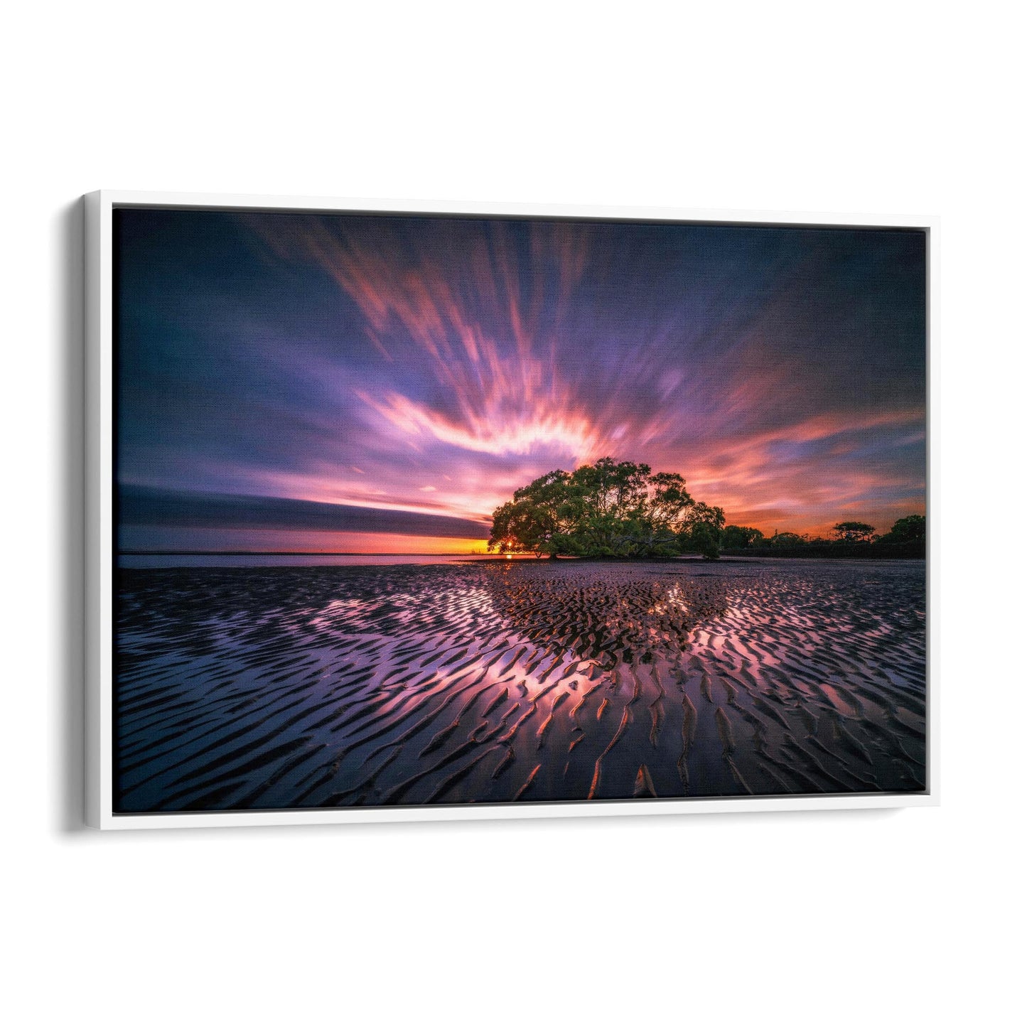 Low Tide Coastal Beach Photograph Wall Art - The Affordable Art Company