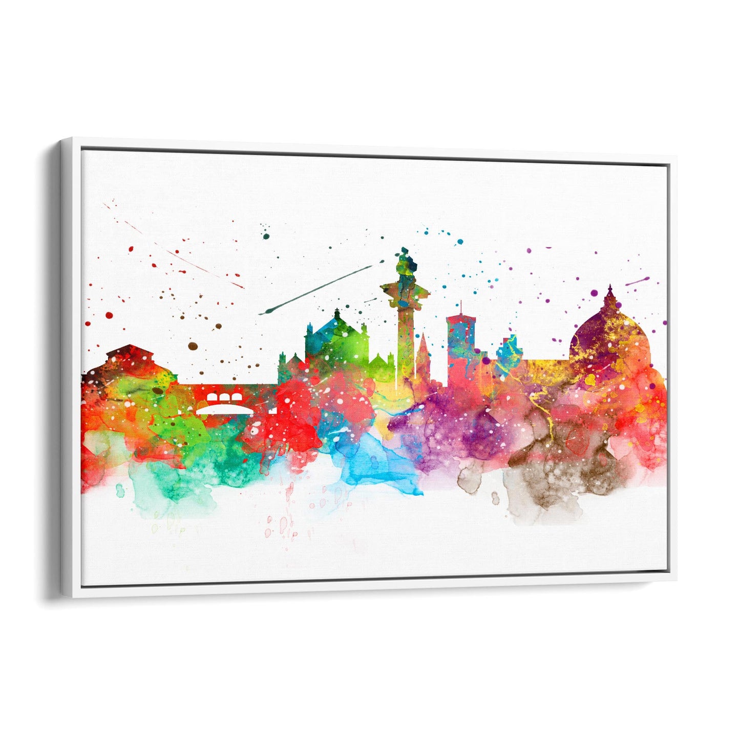 Florence Italy Painting Colourful Cityscape Wall Art - The Affordable Art Company