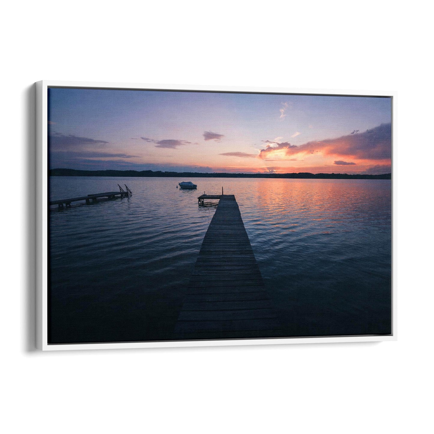 Sunset Pier Coastal Photograph Water Wall Art - The Affordable Art Company