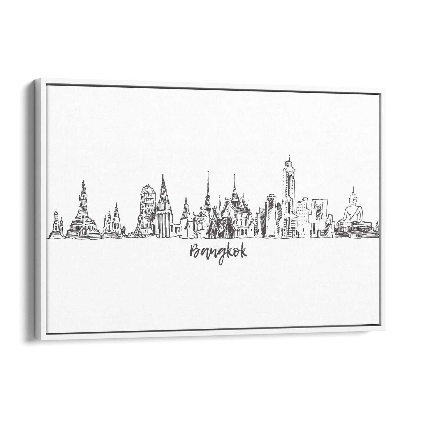 Bangkok Thailand Drawing Minimal Travel Wall Art - The Affordable Art Company