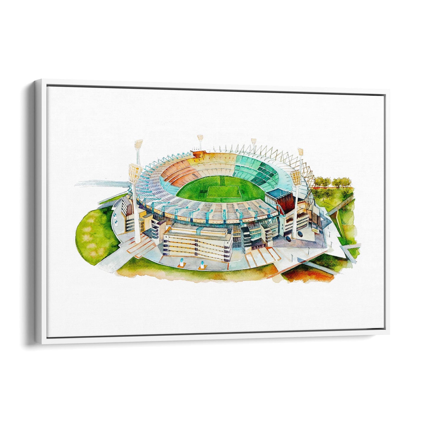 Melbourne Cricket Ground Watercolour MCG Wall Art - The Affordable Art Company