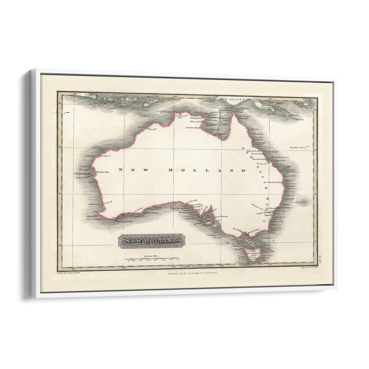 Australia Vintage Map Old Home Office Wall Art - The Affordable Art Company