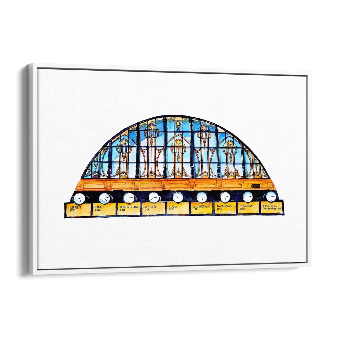Flinders Street Station Clocks Painting Wall Art - The Affordable Art Company