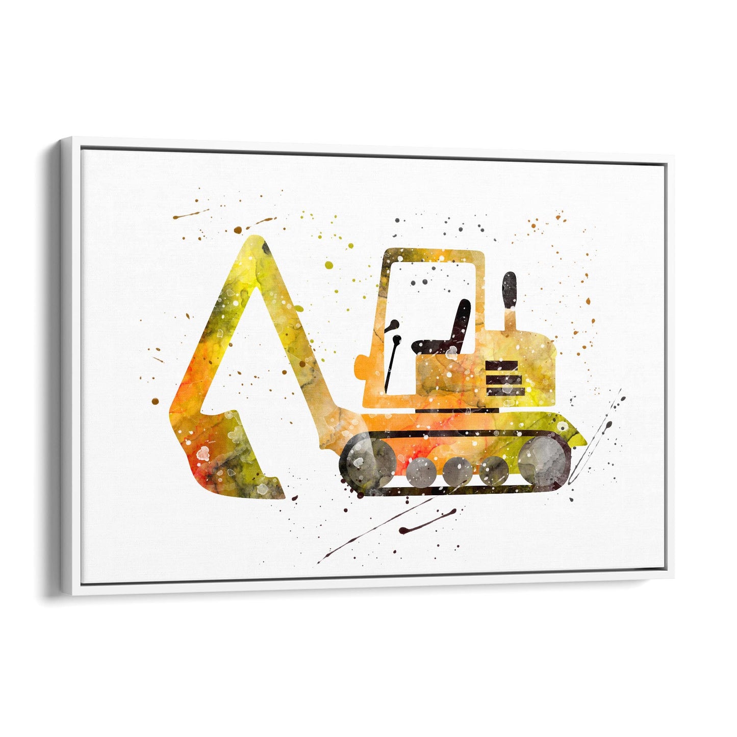 Yellow Digger Boys Bedroom Nursery Toddler Art #2 - The Affordable Art Company