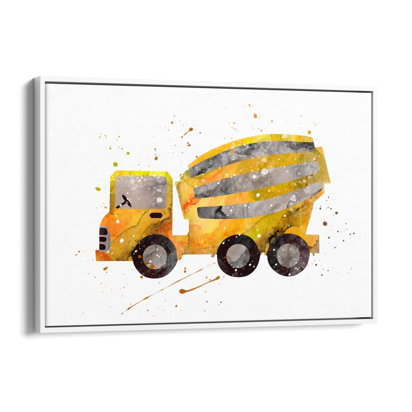 Yellow Mixer Truck Boys Bedroom Nursery Wall Art - The Affordable Art Company