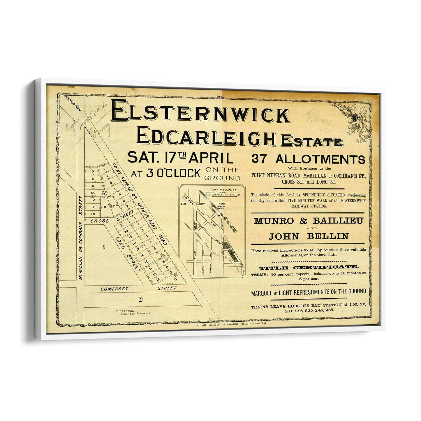 Elsternwick Melbourne Vintage Real Estate Advert Art - The Affordable Art Company