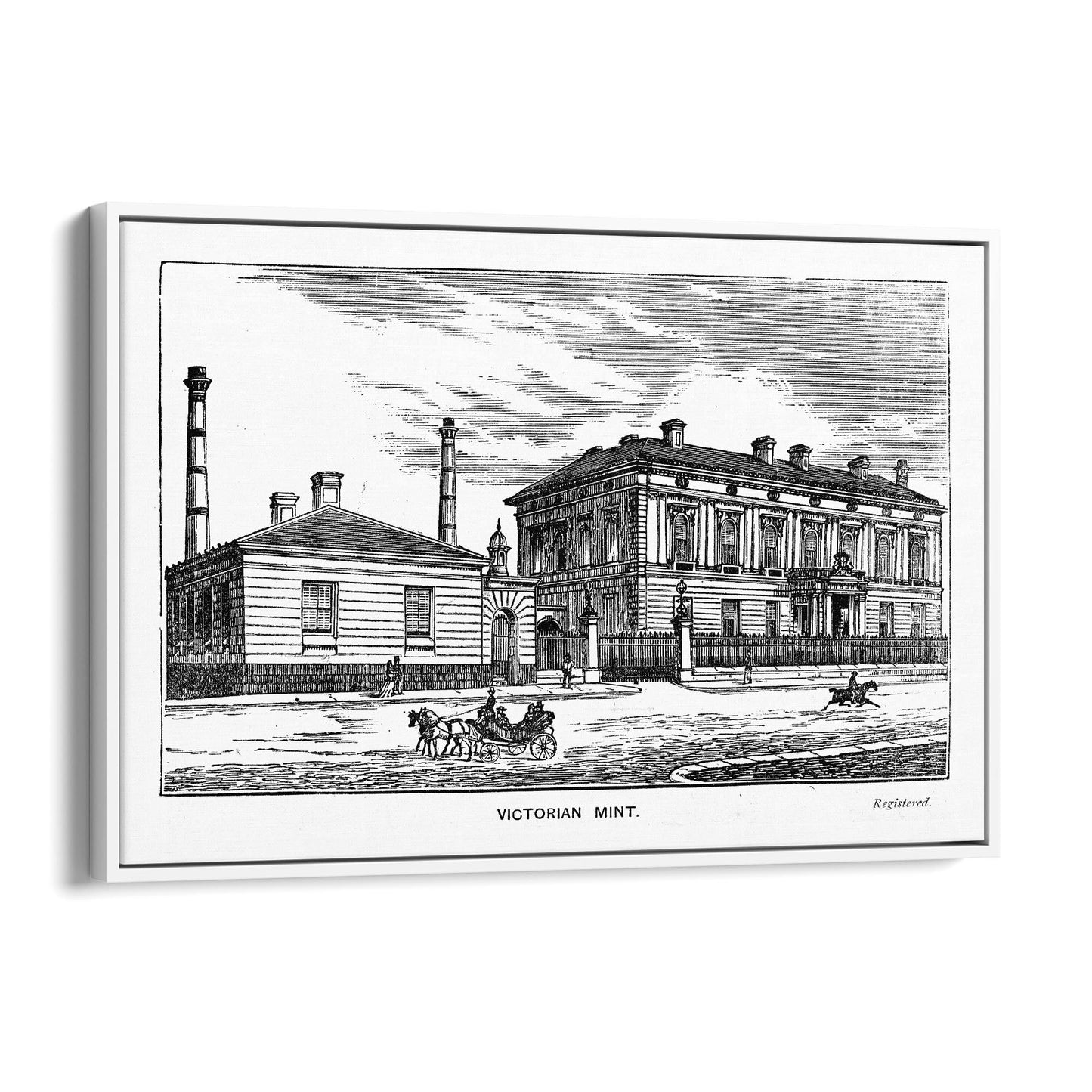 Victorian Mint, Melbourne Drawing Vintage Wall Art - The Affordable Art Company