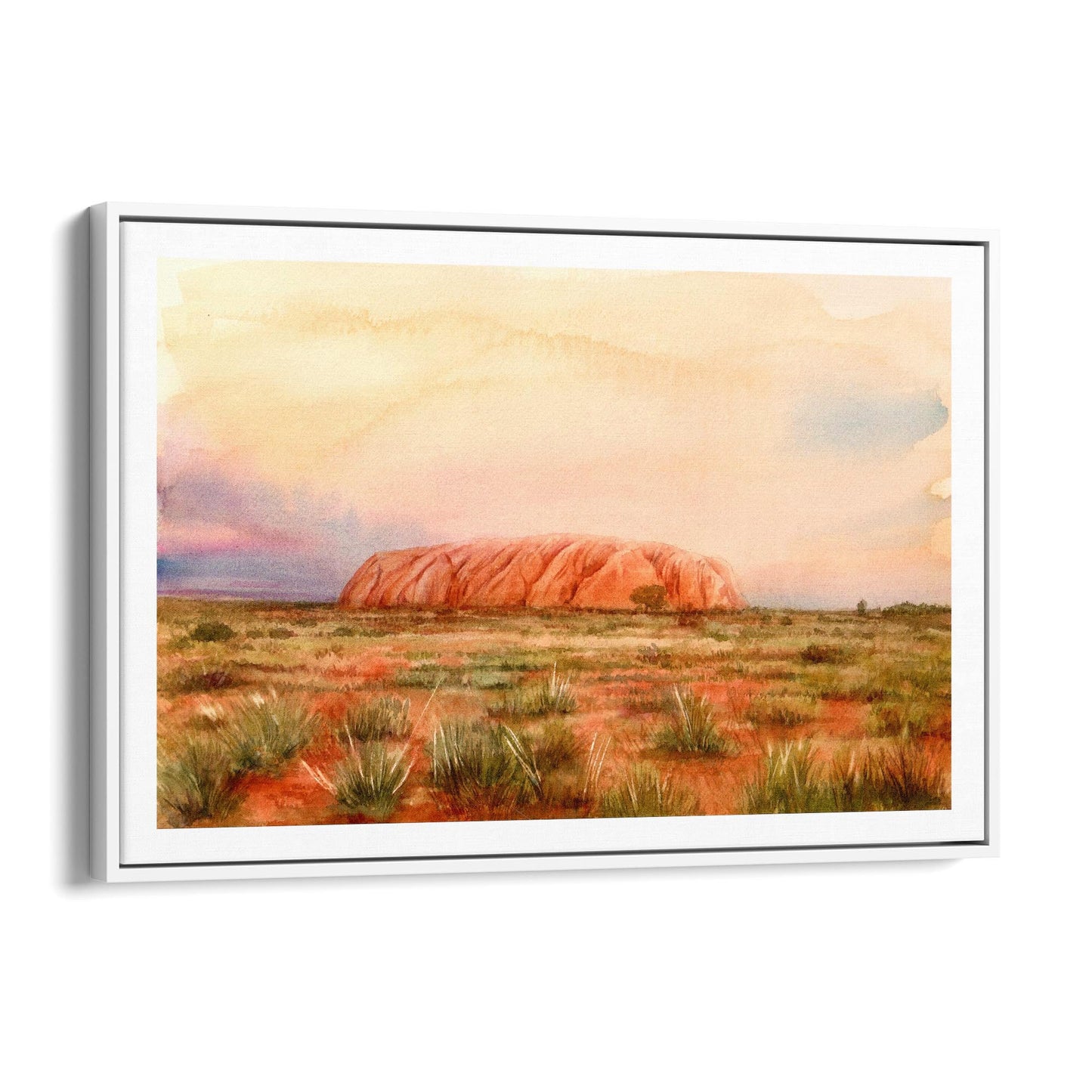 Uluru Watercolour Painting Australian Wall Art - The Affordable Art Company