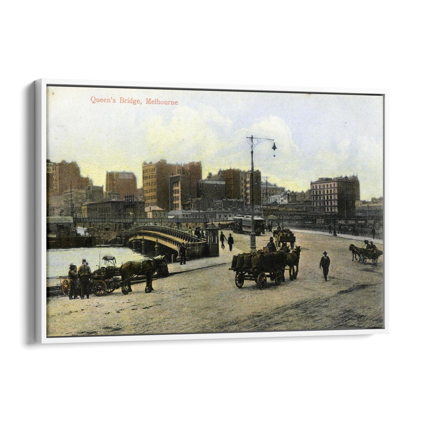 Queens Bridge Melbourne Vintage Photograph Art - The Affordable Art Company