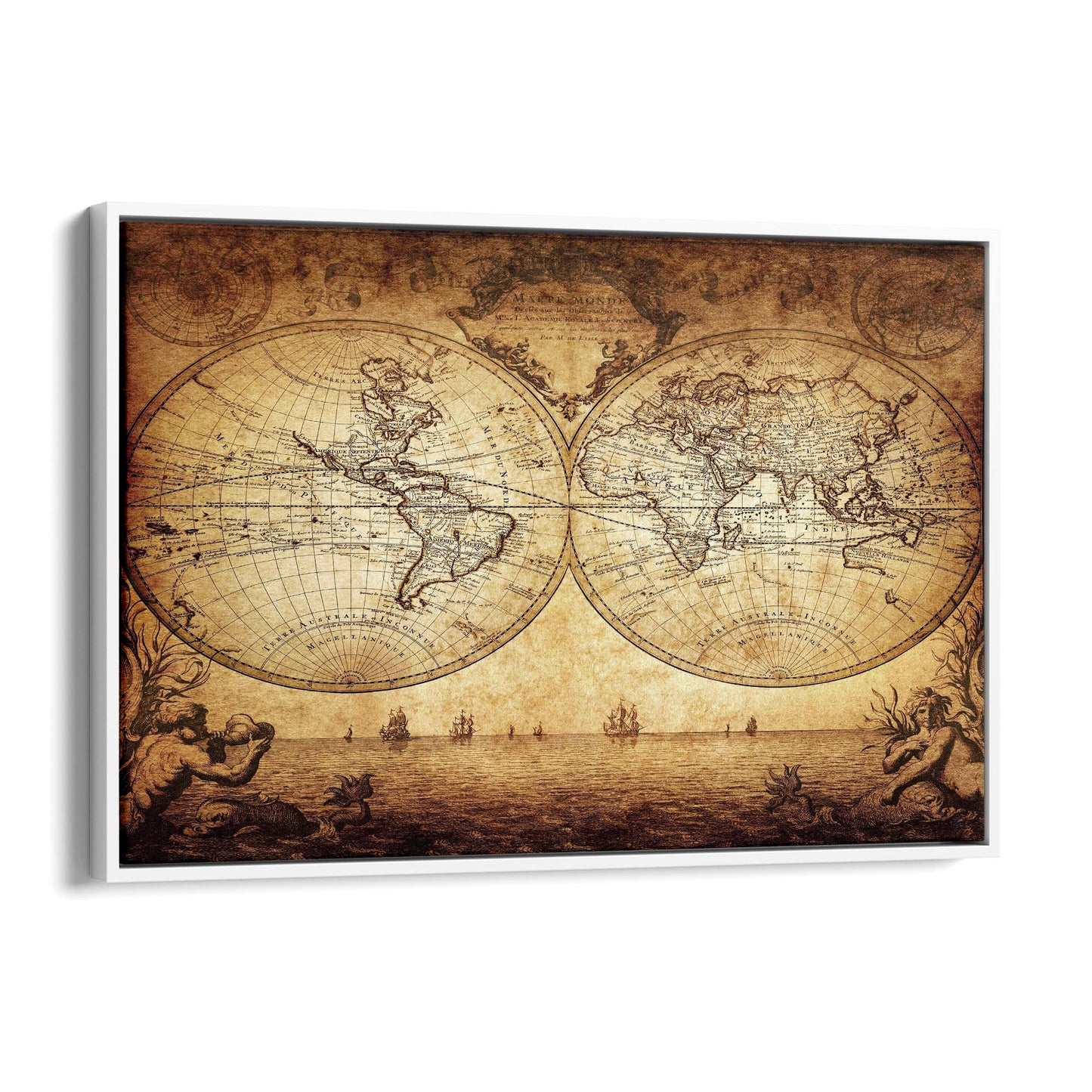 Vintage World Map Old Wall Art #4 - The Affordable Art Company