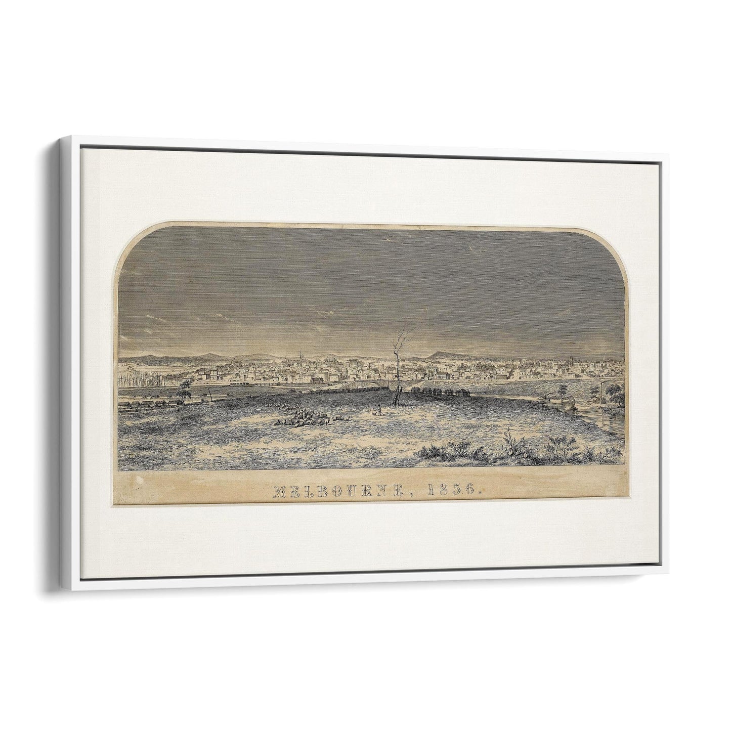 Melbourne Town (1856) Vintage Victoria Wall Art - The Affordable Art Company