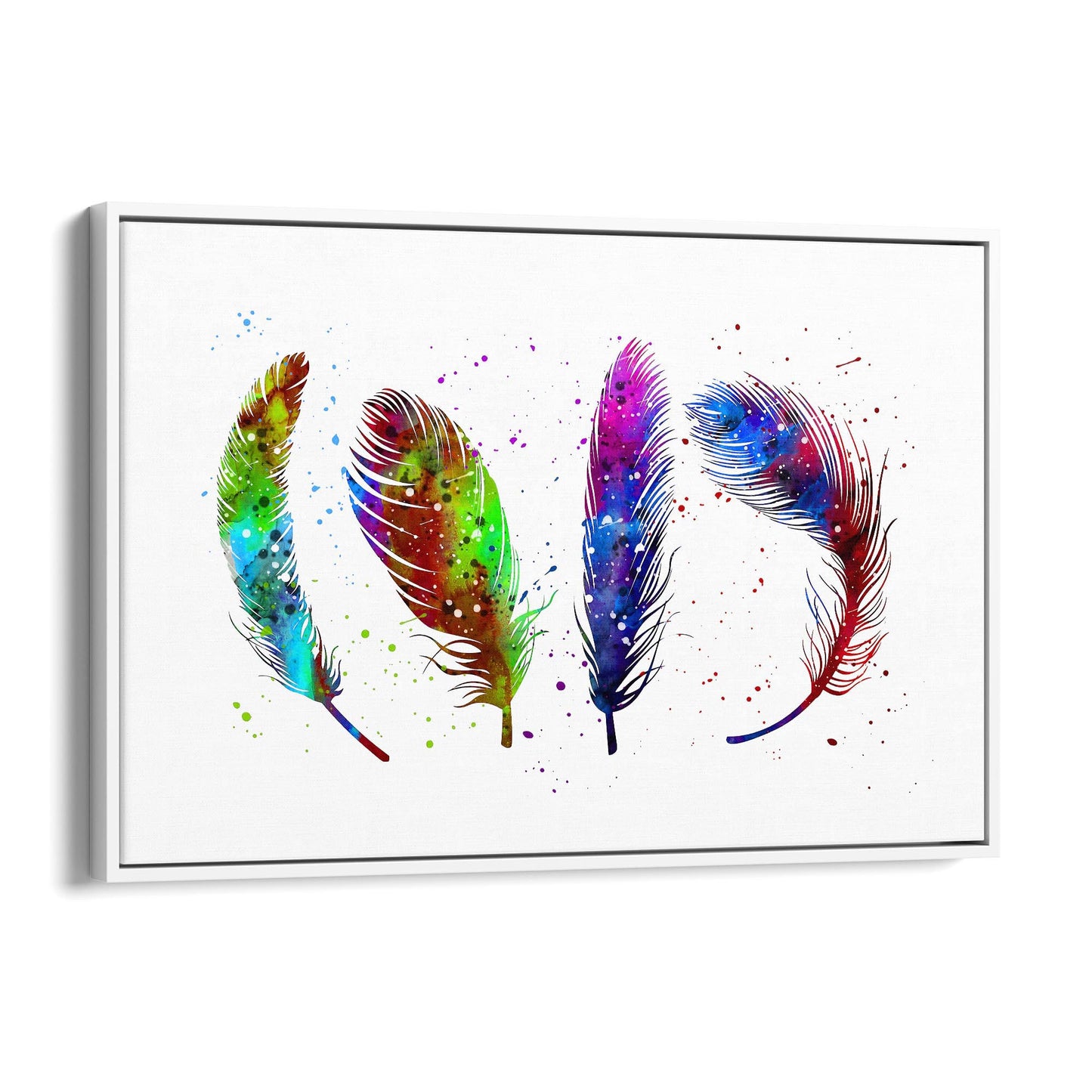 Feather Painting Colourful Bird Wall Art #1 - The Affordable Art Company
