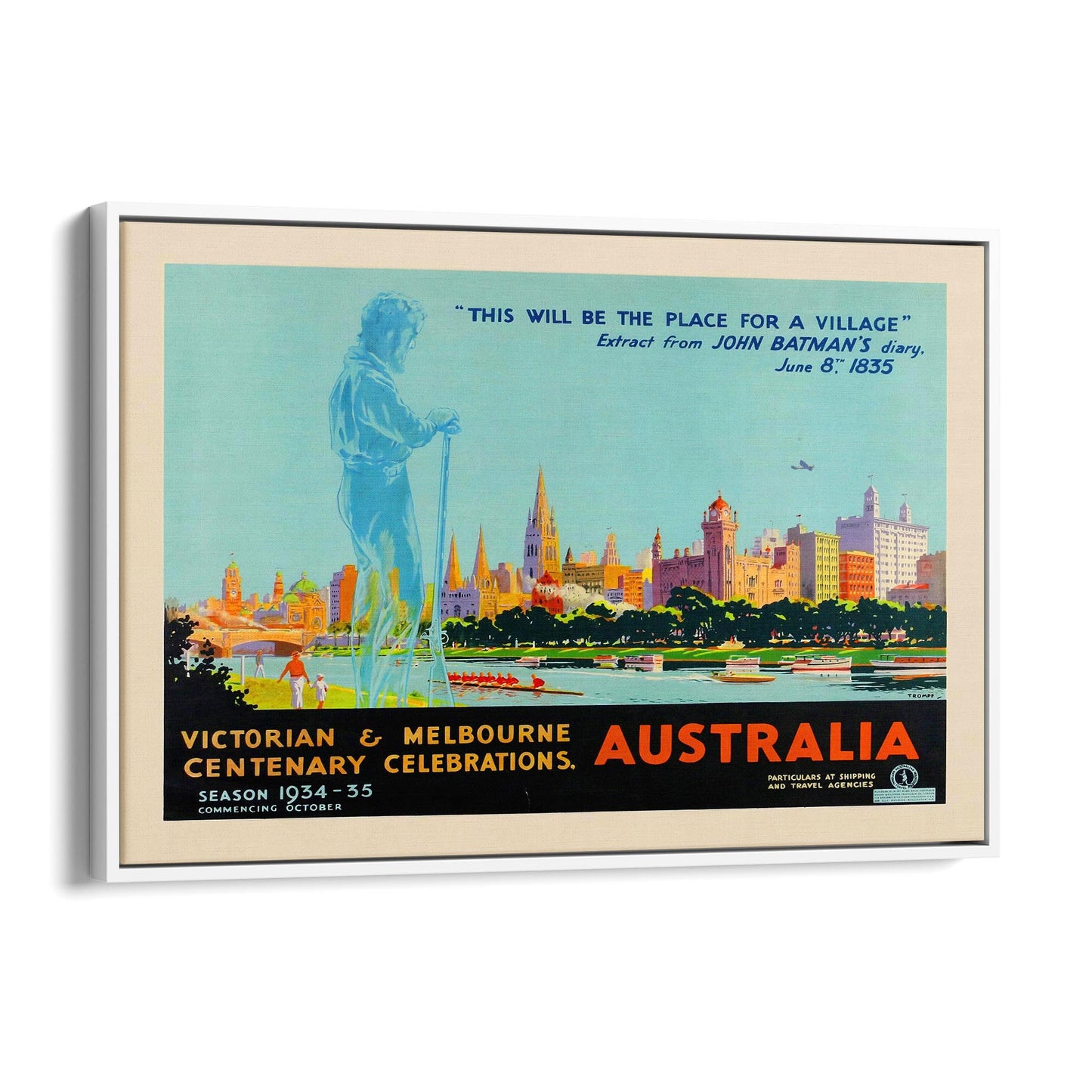 John Batman, Melbourne Vintage Advert Wall Art - The Affordable Art Company